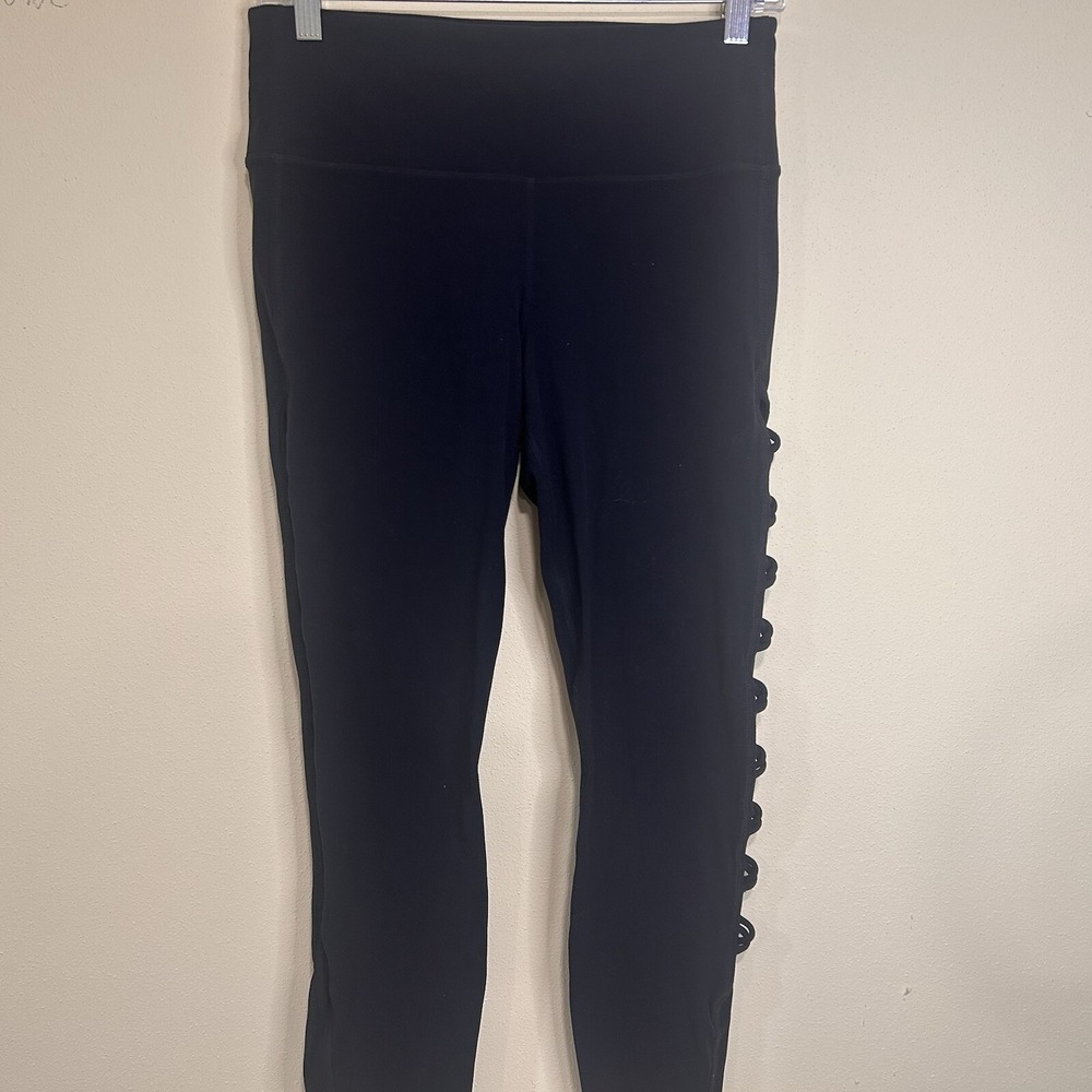 Athleta‎ Shiva Black Side Panel High Rise Leggings Size Medium